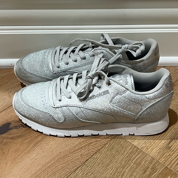 Very pretty and silver sparkly REEBOK sneakers. Brand new and never worn. - Picture 3 of 6